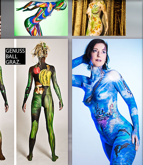 bodypainting abstrakt delphin atlantis