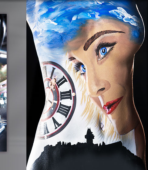 bodypainting leopard schmetterling