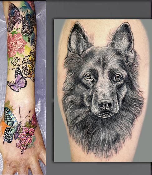 tattoostudio graz sonnenblume baer comic skorpion 